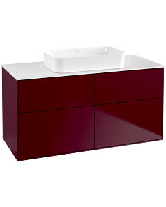 Villeroy und Boch Finion Waschtischunterschrank G67100HB 120x60,3x50,1cm, Glass White Matt, Peony Matt