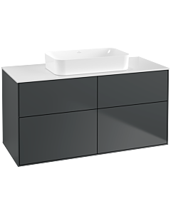Villeroy und Boch Finion Waschtischunterschrank G67100HG 120x60,3x50,1cm, Glass White Matt, Midnight Blue Matt Lacquer