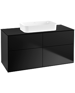 Villeroy und Boch Finion Waschtischunterschrank G67200PD 120x60,3x50,1cm, Glass Black Matt, Black matt lacquer