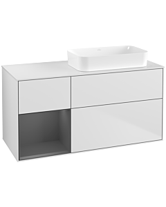Villeroy und Boch Finion Waschtischunterschrank G681GKMT 120x60,3x50,1cm, Regal links Anthracite matt, White matt lacquer