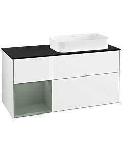 Villeroy und Boch Finion Villeroy und Boch Finion G682GMGF 120x60.3x50.1cm, shelf left Olive Matt Lacquer , Glossy white lacquer
