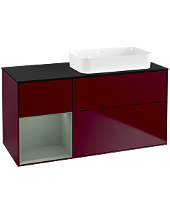 Villeroy und Boch Finion Villeroy und Boch G682GMHB 120x60.3x50.1cm, étagère à gauche Olive Matt Lacquer , Peony Matt