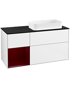 Villeroy und Boch Finion Villeroy und Boch G682HBGF 120x60.3x50.1cm, étagère à gauche Peony , laqué blanc brillant