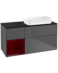 Villeroy und Boch Finion Villeroy und Boch Finion G682HBGK 120x60.3x50.1cm, shelf left Peony , anthracite matt
