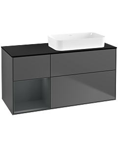 Villeroy und Boch Finion Villeroy und Boch G682HGGK 120x60.3x50.1cm, étagère à gauche Midnight Blue Matt Lacquer , anthracite mat