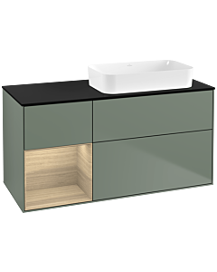 Villeroy und Boch Finion Villeroy und Boch G682PCGM 120x60.3x50.1cm, étagère à gauche Oak Veneer , Olive Matt Lacquer