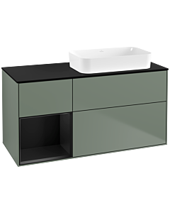Villeroy und Boch Finion Villeroy und Boch Finion G682PDGM 120x60.3x50.1cm, shelf left black matt lacquer, Olive Matt Lacquer