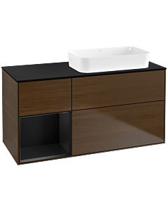 Villeroy und Boch Finion Villeroy und Boch Finion G682PDGN 120x60.3x50.1cm, shelf left black matt lacquer, walnut veneer