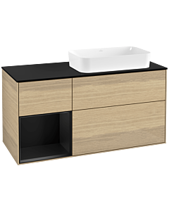 Villeroy und Boch Finion Villeroy und Boch Finion G682PDPC 120x60.3x50.1cm, shelf left black matt lacquer, Oak Veneer