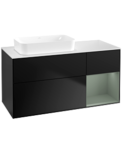 Villeroy und Boch Finion Villeroy und Boch Finion G691GMPD 120x60.3x50.1cm, shelf on the right Olive Matt Lacquer , black matt lacquer