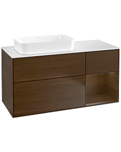 Villeroy und Boch Finion Waschtischunterschrank G691GNGN 120x60,3x50,1cm, Regal rechts Walnut veneer, Walnut veneer