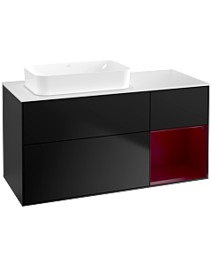 Villeroy und Boch Finion Villeroy und Boch G691HBPD 120x60.3x50.1cm, étagère à droite Peony , laqué noir mat