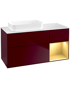 Villeroy und Boch Finion Waschtischunterschrank G691HFHB 120x60,3x50,1cm, Regal rechts Gold matt, Peony Matt