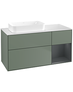 Villeroy und Boch Finion Villeroy und Boch G691HGGM 120x60.3x50.1cm, étagère à droite Midnight Blue Matt Lacquer , Olive Matt Lacquer