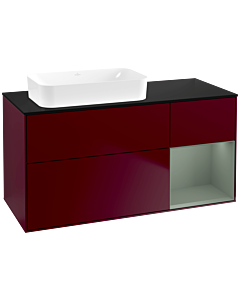 Villeroy und Boch Finion Villeroy und Boch G692GMHB 120x60.3x50.1cm, étagère à droite Olive Matt Lacquer , Peony Matt