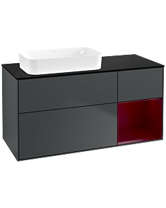 Villeroy und Boch Finion Waschtischunterschrank G692HBHG 120x60,3x50,1cm, Regal rechts Peony, Midnight Blue Matt Lacquer