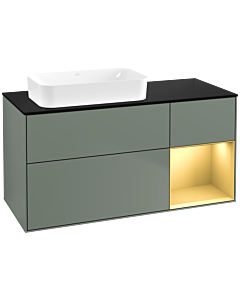 Villeroy und Boch Finion Villeroy und Boch Finion G692HFGM 120x60.3x50.1cm, shelf on the right gold matt, Olive Matt Lacquer