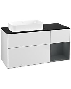 Villeroy und Boch Finion Waschtischunterschrank G692HGMT 120x60,3x50,1cm, Regal rechts Midnight Blue Matt Lacquer, White matt lacquer