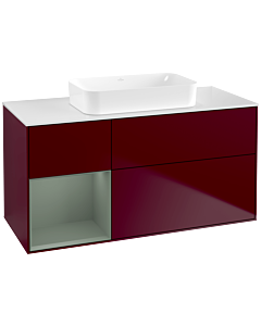 Villeroy und Boch Finion Villeroy und Boch G701GMHB 120x60.3x50.1cm, étagère à droite Olive Matt Lacquer , Peony Matt