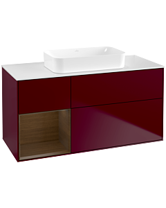 Villeroy und Boch Finion Villeroy und Boch G701GNHB 120x60.3x50.1cm, étagère à droite placage noyer, Peony Matt