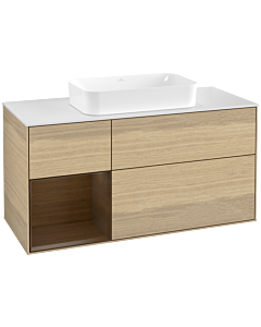 Villeroy und Boch Finion Villeroy und Boch G701GNPC 120x60.3x50.1cm, étagère droite placage noyer, Oak Veneer