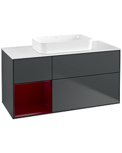Villeroy und Boch Finion Waschtischunterschrank G701HBHG 120x60,3x50,1cm, Regal rechts Peony, Midnight Blue Matt Lacquer