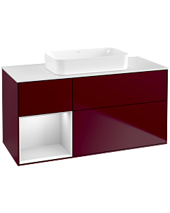 Villeroy und Boch Finion Villeroy und Boch G701MTHB 120x60.3x50.1cm, étagère à droite laqué blanc mat, Peony Matt