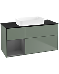 Villeroy und Boch Finion Villeroy und Boch G702GKGM 120x60,3x50,1cm, étagère droite anthracite mat, Olive Matt Lacquer