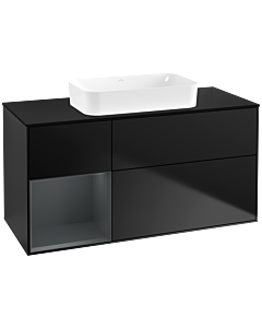 Villeroy und Boch Finion Villeroy und Boch G702HGPD 120x60.3x50.1cm, étagère à droite Midnight Blue Matt Lacquer , laqué noir mat