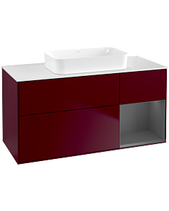 Villeroy und Boch Finion Waschtischunterschrank G711GKHB 120x60,3x50,1cm, Regal rechts Anthracite matt, Peony Matt