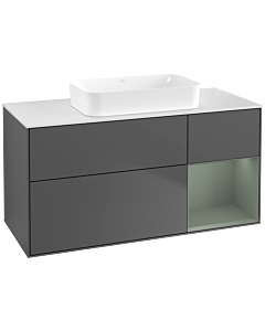 Villeroy und Boch Finion Villeroy und Boch G711GMGK 120x60.3x50.1cm, étagère à droite Olive Matt Lacquer , anthracite mat