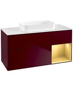 Villeroy und Boch Finion Waschtischunterschrank G711HFHB 120x60,3x50,1cm, Regal rechts Gold matt, Peony Matt