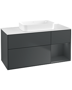 Villeroy und Boch Finion Waschtischunterschrank G711HGHG 120x60,3x50,1cm, Regal rechts Midnight Blue Matt Lacquer, Midnight Blue Matt Lacquer