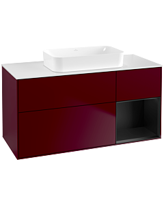 Villeroy und Boch Finion Villeroy und Boch Finion G711PDHB 120x60.3x50.1cm, shelf on the right black matt lacquer, Peony Matt