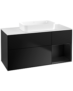 Villeroy und Boch Finion Waschtischunterschrank G711PDPD 120x60,3x50,1cm, Regal rechts Black matt lacquer, Black matt lacquer