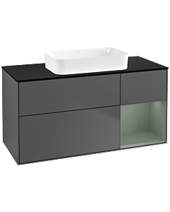 Villeroy und Boch Finion Villeroy und Boch G712GMGK 120x60.3x50.1cm, étagère à droite Olive Matt Lacquer , anthracite mat