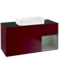 Villeroy und Boch Finion Villeroy und Boch G712GMHB 120x60.3x50.1cm, étagère à droite Olive Matt Lacquer , Peony Matt