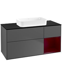 Villeroy und Boch Finion Waschtischunterschrank G712HBGK 120x60,3x50,1cm, Regal rechts Peony, Anthracite matt