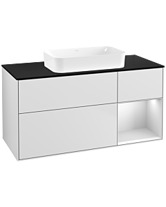 Villeroy und Boch Finion Waschtischunterschrank G712MTMT 120x60,3x50,1cm, Regal rechts White matt lacquer, White matt lacquer