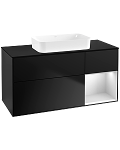 Villeroy und Boch Finion Villeroy und Boch Finion G712MTPD 120x60.3x50.1cm, shelf on the right white matt lacquer, black matt lacquer