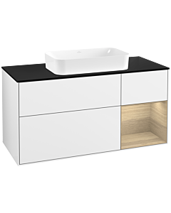 Villeroy und Boch Finion Villeroy und Boch G712PCGF 120x60.3x50.1cm, étagère à droite Oak Veneer , laqué blanc brillant