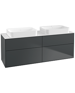 Villeroy und Boch Finion Waschtischunterschrank G72100HG 160x60,3x50,1cm, Glass White Matt, Midnight Blue Matt Lacquer