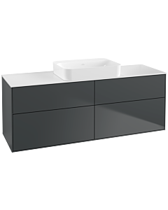 Villeroy und Boch Finion Waschtischunterschrank G73100HG 160x60,3x50,1cm, Glass White Matt, Midnight Blue Matt Lacquer