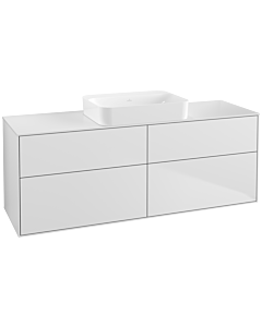 Villeroy und Boch Finion Waschtischunterschrank G73100MT 160x60,3x50,1cm, Glass White Matt, White matt lacquer
