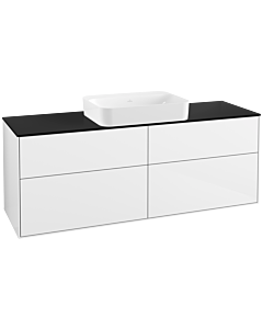 Villeroy und Boch Finion Villeroy und Boch G73200GF 160x60.3x50.1cm, verre noir mat, laqué blanc brillant