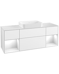 Villeroy und Boch Finion Waschtischunterschrank G741GFGF 160x60,3x50,1cm, Regale Glossy white lacquer, Glossy white lacquer