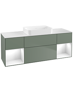 Villeroy und Boch Finion Villeroy und Boch Finion G741GFGM 160x60.3x50.1cm, shelves Glossy white lacquer, Olive Matt Lacquer
