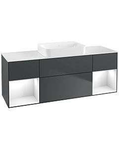 Villeroy und Boch Finion Villeroy und Boch G741GFHG 160x60.3x50.1cm, étagères Laque blanc brillant, Midnight Blue Matt Lacquer