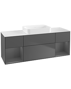 Villeroy und Boch Finion Waschtischunterschrank G741GKGK 160x60,3x50,1cm, Regale Anthracite matt lacquer, Anthracite matt