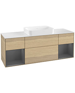 Villeroy und Boch Finion Villeroy und Boch G741GKPC 160x60.3x50.1cm, étagères Laque anthracite mate, Oak Veneer